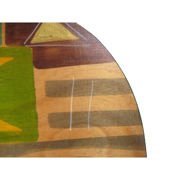 Kakadu Hand Painted Half Circle Wood Wall Art Signed 20 x11 in Design Decor READ - Picture 8 of 12